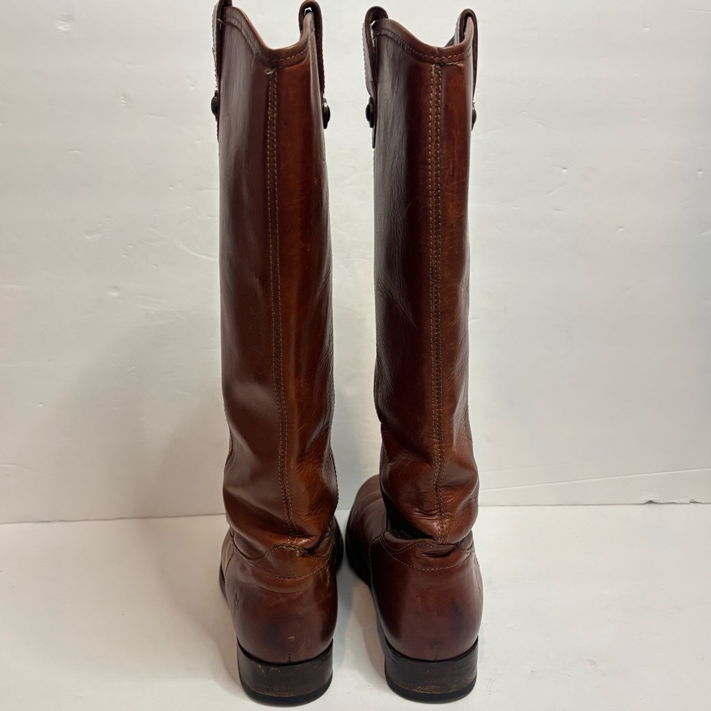 Frye Melissa Button Tall Riding Boots Cognac Saddle Brown 9 - Picture 9 of 13